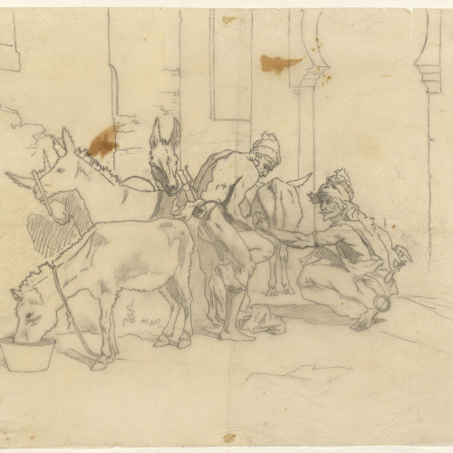 image for: Marià Fortuny - Calc del quadre «Ferrador marroquí» - Cap a 1863-1865
