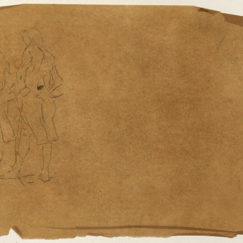 image for: Marià Fortuny - Calc de figures masculines - Cap a 1863-1867