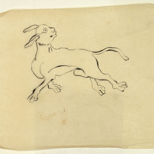 image for: Marià Fortuny - Calc d&#039;un llebrer - Cap a 1867-1872