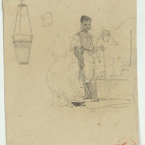 image for: Marià Fortuny - Marroquina (anvers) / Cavall (revers) - Cap a 1860-1862