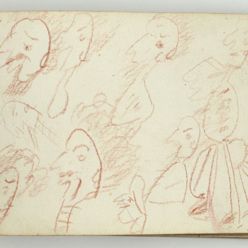 image for: Marià Fortuny - Caricatures (anvers) / Bust caricaturesc (revers) - Cap a 1866-1872
