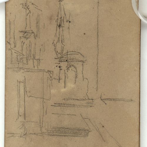 image for: Marià Fortuny - Interior d&#039;una església (anvers) / Interior d&#039;una església (revers) - Cap a 1866-1872 [1]