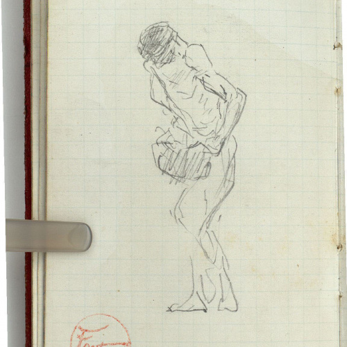 image for: Marià Fortuny - Estudi per a l&#039;aquarel·la «Home mig nu» - Cap a 1868-1872