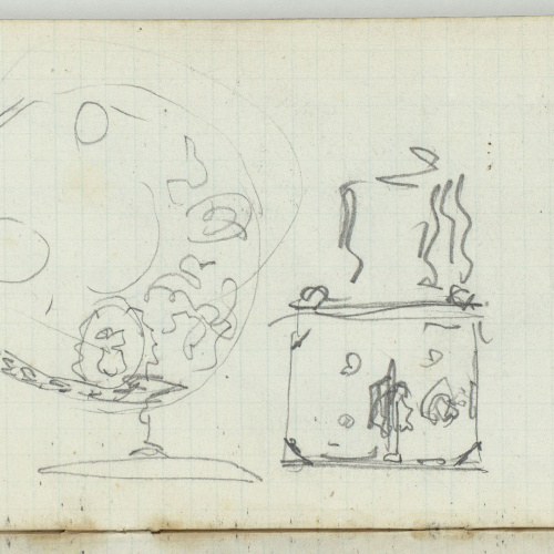image for: Marià Fortuny - Croquis inconcrets (anvers) / Roques (revers) - Cap a 1868-1872
