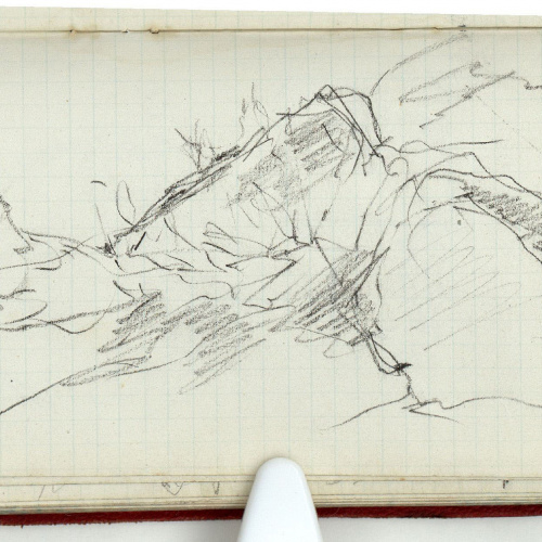image for: Marià Fortuny - Croquis inconcrets (anvers) / Roques (revers) - Cap a 1868-1872 [1]