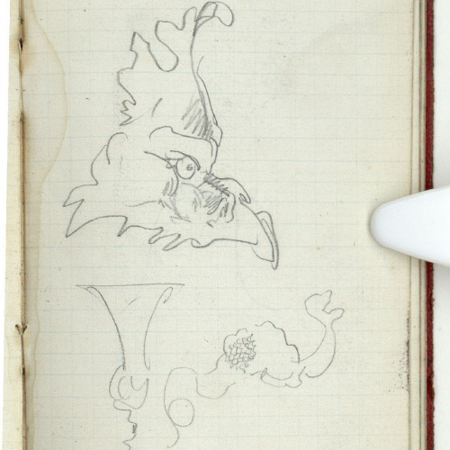 image for: Marià Fortuny - Màscara [?] i copa (anvers) / Motiu campaniforme (revers) - Cap a 1868-1872