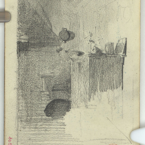 image for: Marià Fortuny - Interior de cuina (anvers) / Cariàtides (revers) - Cap a 1863-1866