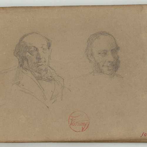 image for: Marià Fortuny - Retrats masculins (anvers) / Vas (revers) - Cap a 1863-1866