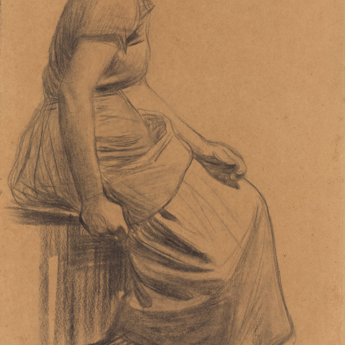 image for: Joan Llimona - Figura femenina (anvers) / Croquis de figura femenina (revers) - 1896