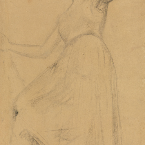 image for: Joan Llimona - Figura femenina (anvers) / Croquis de figura femenina (revers) - 1896 [1]