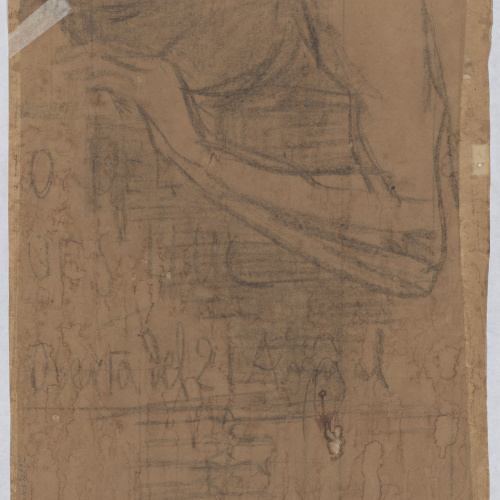 image for: Joan Llimona - Noia estesa (anvers) / Fragment de figura (projecte per a cartell) (revers) - 1902 [1]