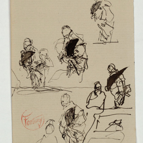 image for: Marià Fortuny - Estudi per al quadre «El jardí dels poetes» (anvers) / Estudi per al quadre «El jardí dels poetes» (revers) - Cap a 1871