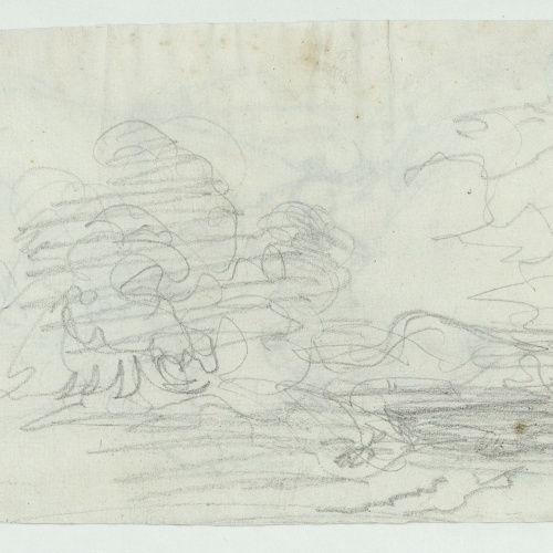 image for: Marià Fortuny - Croquis de composició (anvers) / Croquis inconcret (revers) - Cap a 1856-1858 [1]