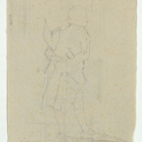 image for: Marià Fortuny - Ornamentació clàssica (anvers) / Estudi per al quadre «L&#039;elecció de la model» (revers) - Cap a 1863-1866 [1]