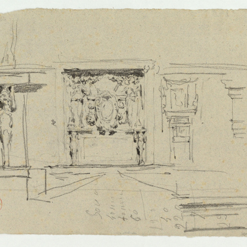 image for: Marià Fortuny - Ornamentació clàssica (anvers) / Estudi per al quadre «L&#039;elecció de la model» (revers) - Cap a 1863-1866