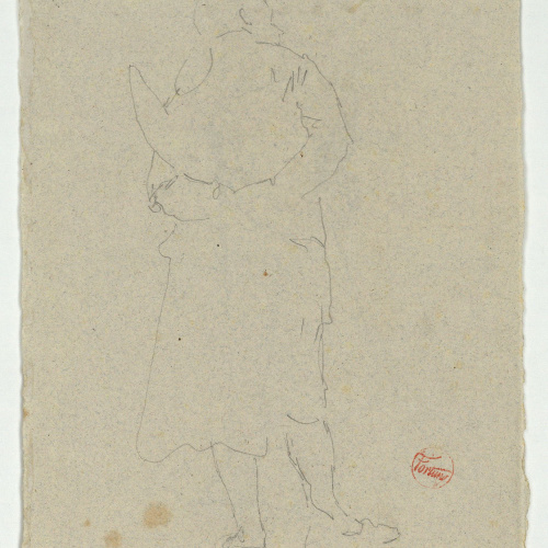 image for: Marià Fortuny - Estudi per al quadre «L&#039;elecció de la model» (anvers) / Estudi per al quadre «L&#039;elecció de la model» (revers) - Cap a 1868-1870