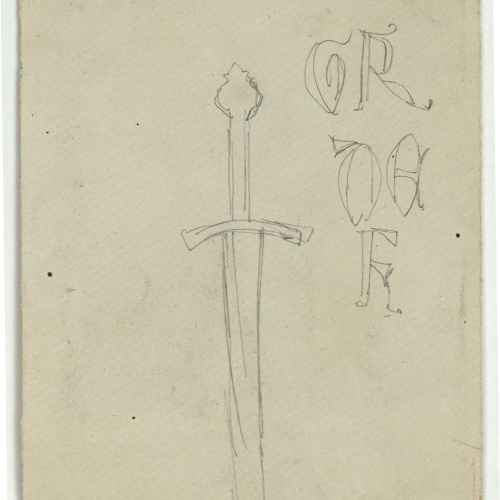 image for: Marià Fortuny - Espasa i inicials - Cap a 1867-1872