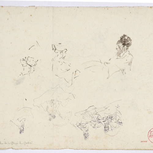 image for: Marià Fortuny - Estudi per al quadre «Platja de Portici» (anvers) / Estudi per al quadre «Platja de Portici» (revers) - Cap a 1874