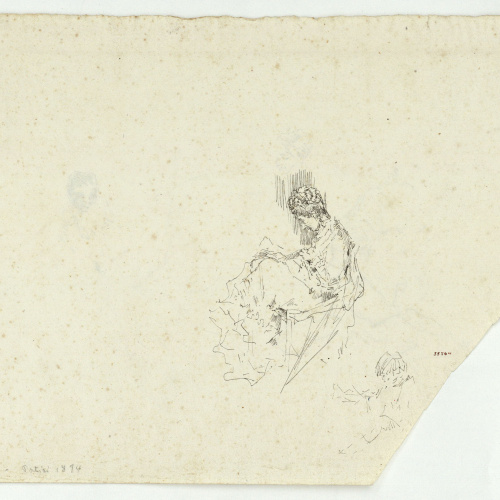image for: Marià Fortuny - Estudi per al quadre «Platja de Portici» (anvers) / Estudi per al quadre «Platja de Portici» (revers) - Cap a 1874