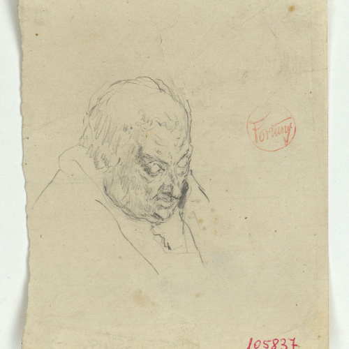 image for: Marià Fortuny - Estudi per al gravat «Dos cardenals» o «Retrat d&#039;un bisbe» - Cap a 1863-1866