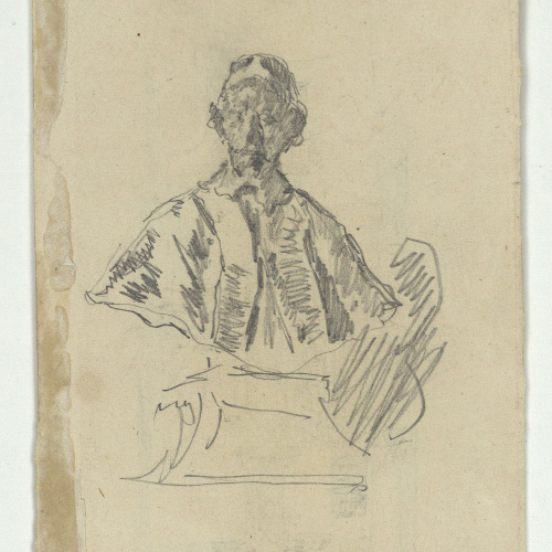 image for: Marià Fortuny - Carrer (anvers) / Bust escultòric d&#039;un papa (revers) - Cap a 1870-1872 [1]