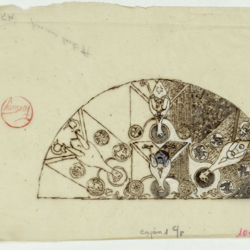 image for: Marià Fortuny - Calc de motius ornamentals d&#039;època medieval - Cap a 1867-1872