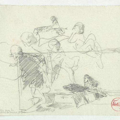 image for: Marià Fortuny - Estudi per al quadre «Els fills del pintor en un saló japonès» - Cap a 1874