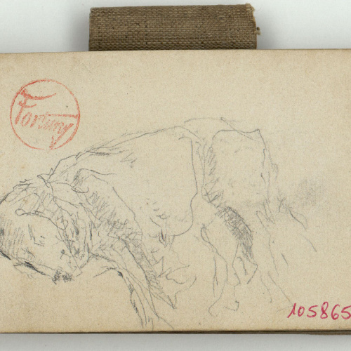 image for: Marià Fortuny - Estudi per a les aquarel·les «El venedor de tapissos» o «Amics fidels» - Cap a 1870