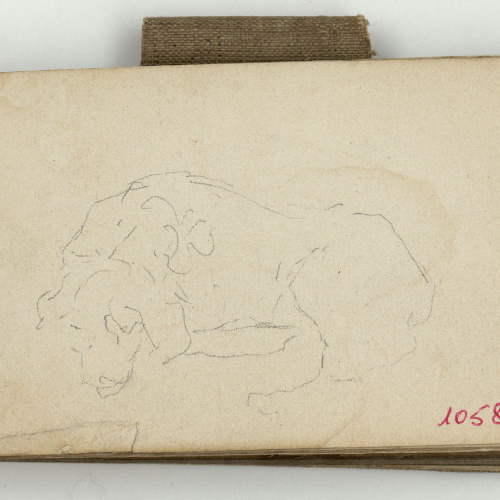image for: Marià Fortuny - Estudi per a les aquarel·les «El venedor de tapissos» o «Amics fidels» - Cap a 1870