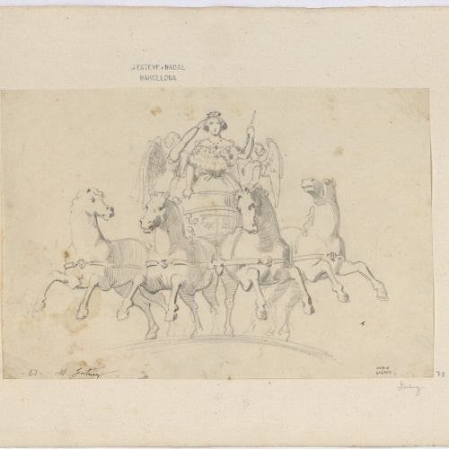 image for: Marià Fortuny - Isabel II en un carruatge triomfal - Cap a 1856-1858