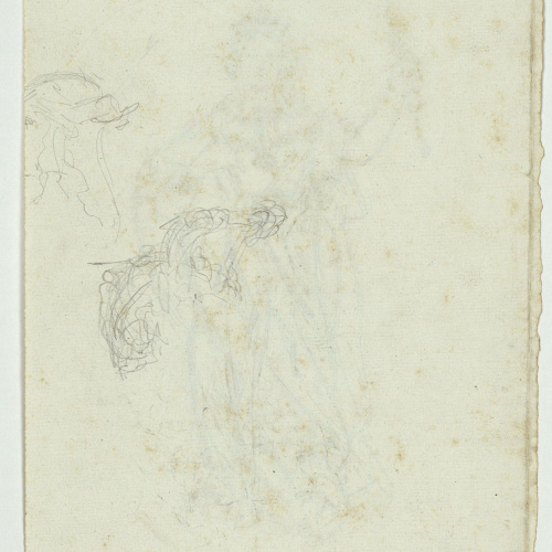 image for: Marià Fortuny - Isabel II (anvers) / Croquis inconcret (revers) - Cap a 1856-1858 [1]