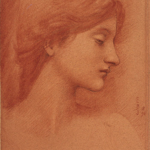 image for: Edward Burne-Jones - Estudi de cap femení - 1894