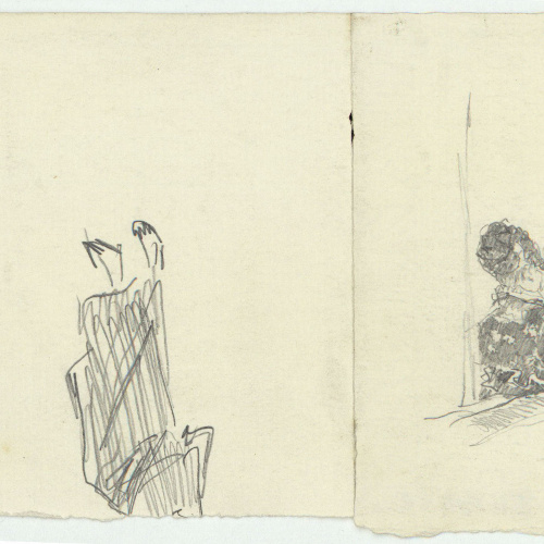 image for: Marià Fortuny - Dones en una llotja i fragment de figura - Cap a 1867-1872