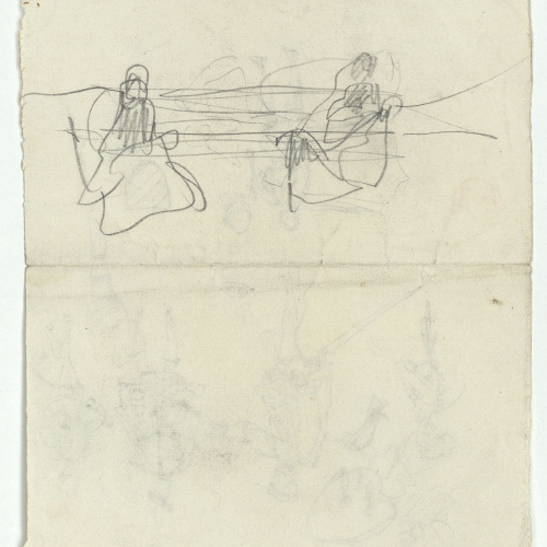 image for: Marià Fortuny - Civitas urbis terraris (anvers) / Croquis inconcret (revers) - Cap a 1867-1872 [1]