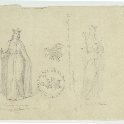 image for: Marià Fortuny - Joana II de Navarra, segell de plom de Jaume el Conqueridor i Violant - Cap a 1867-1872