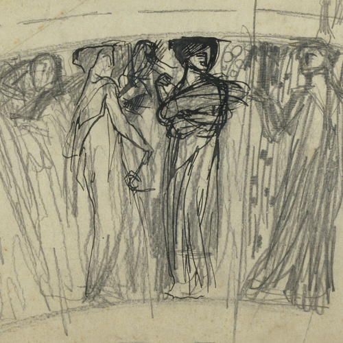 image for: Antoni Serra - Figures femenines per a la decoració d&#039;un gerro - Cap a 1904-1908