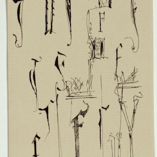 image for: Marià Fortuny - Lletres d&#039;estil gòtic - Cap a 1867-1872
