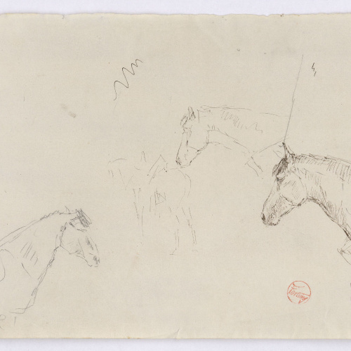 image for: Marià Fortuny - Estudi per al gravat «Cavall marroquí» - Cap a 1860-1862