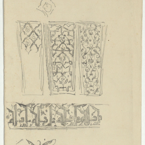 image for: Marià Fortuny - Sanefes d&#039;estil musulmà (anvers) / Esbós de bust masculí (revers) - Cap a 1870-1872
