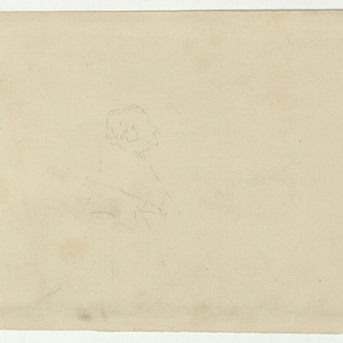 image for: Marià Fortuny - Sanefes d&#039;estil musulmà (anvers) / Esbós de bust masculí (revers) - Cap a 1870-1872 [1]