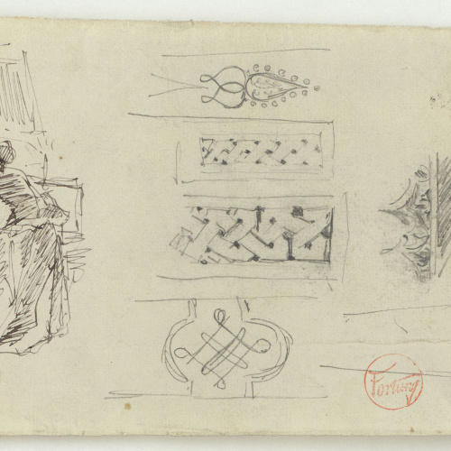 image for: Marià Fortuny - Sanefes d&#039;estil musulmà i croquis de figura - Cap a 1870-1872