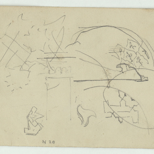 image for: Marià Fortuny - Motius ornamentals d&#039;estil musulmà (anvers) / Croquis de motius ornamentals (revers) - Cap a 1870-1872 [1]