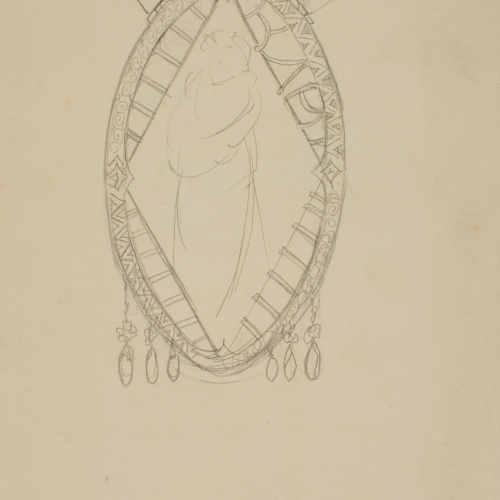 image for: Alexandre de Riquer - Projecte de segell per a l'Exposició d'Art Antic de 1902 - Cap a 1902