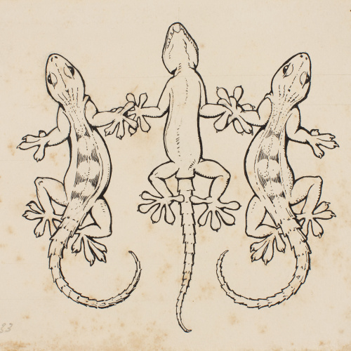 image for: Apel·les Mestres - Tres dragons comuns fent sardana. Culdellàntia per al poema «Liliana» d&#039;Apel·les Mestres - 1907