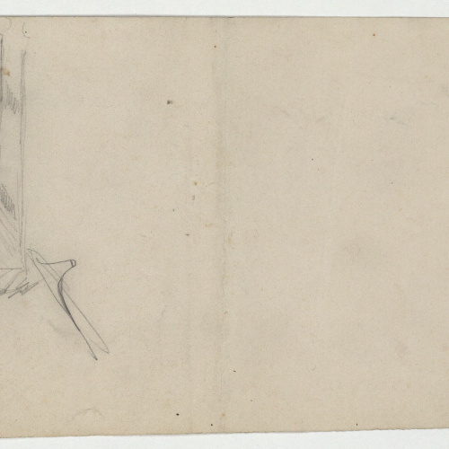 image for: Marià Fortuny - En el tren de Nápoles a Roma (anvers) / Croquis inconcret (revers) - 1874 [1]