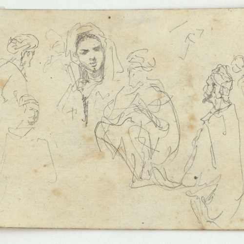 image for: Marià Fortuny - Marroquins (anvers) / Cap de bou i esbós de camell (revers) - Cap a 1860-1862