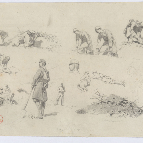 image for: Marià Fortuny - Soldats espanyols cavant trinxeres - 1860