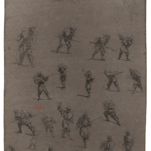 image for: Marià Fortuny - Soldats espanyols. Estudi per al quadre «La batalla de Tetuan» - Cap a 1863-1864
