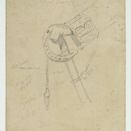 image for: Marià Fortuny - Cap masculí (anvers) / Braç amb una espasa (revers) - Cap a 1860-1862 [1]
