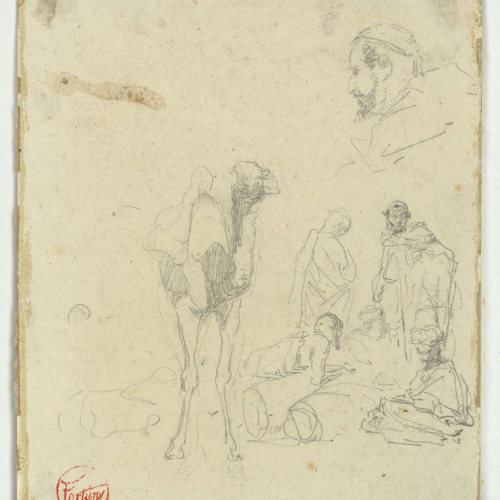 image for: Marià Fortuny - Camell i marroquins - Cap a 1860-1862
